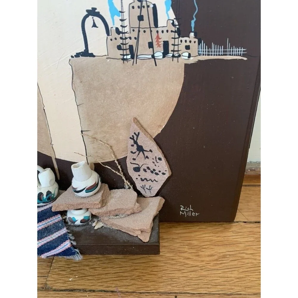 Rich Miller 3D Southwest Wall Hanging Art – Pueblo Pottery Desert Arizona